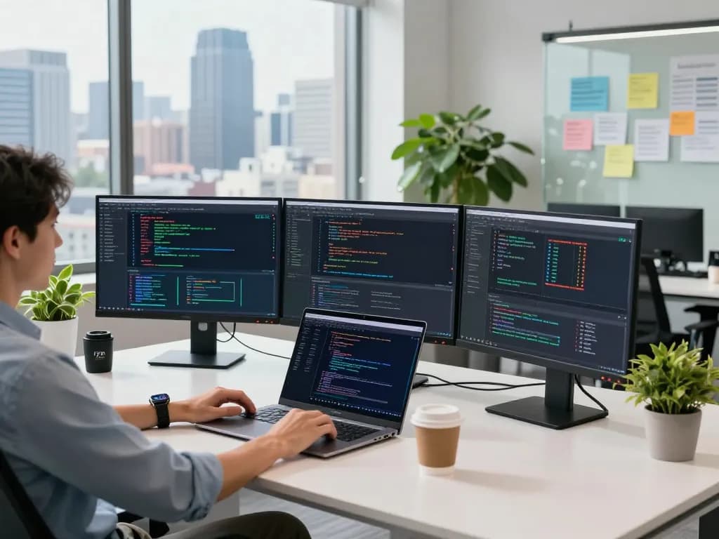 Login Five88 dashboard displayed on multiple monitors in a modern tech office setting.