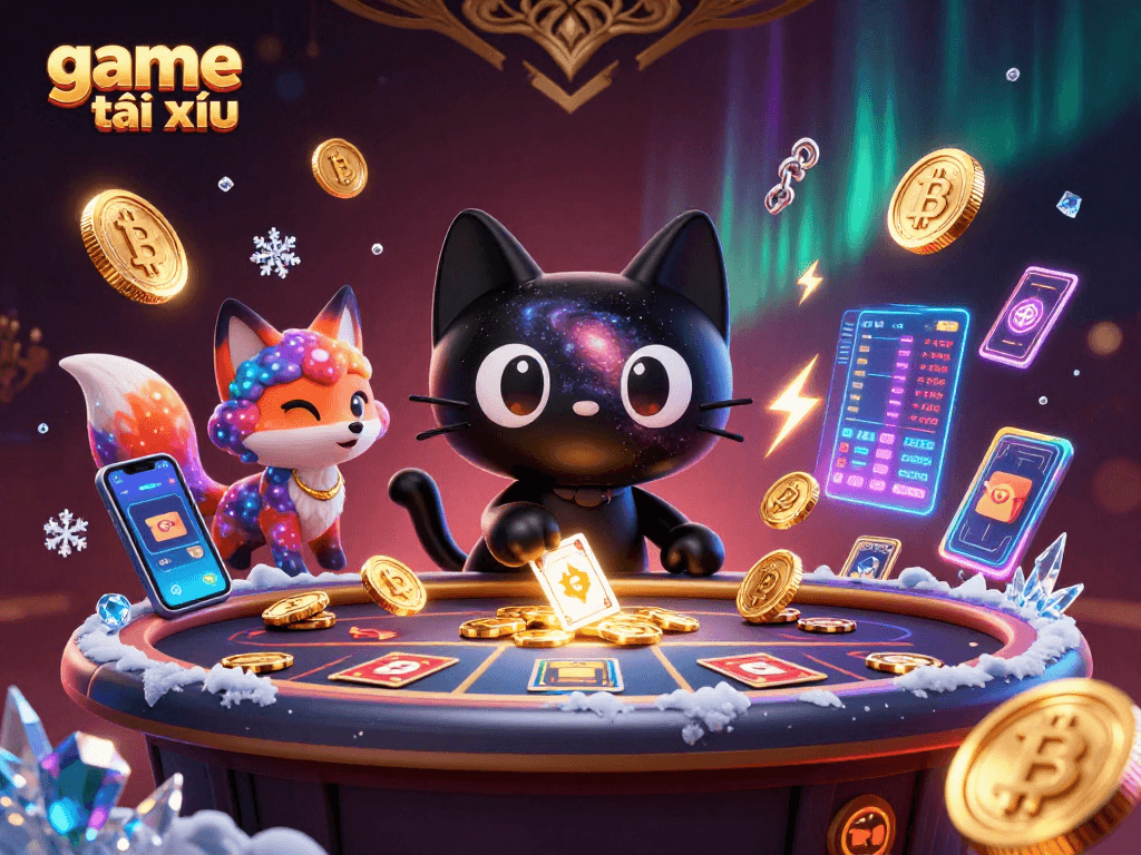 Experience the excitement of game tài xỉu with vibrant casino characters and captivating gaming elements.