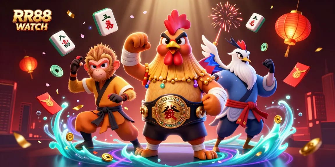 Bet on RR88 WATCH showcasing dynamic characters in a rich casino-themed environment.