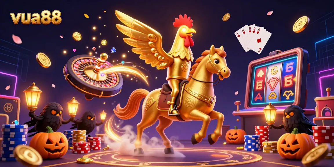 Spin the roulette and win with vua88 in this vibrant casino illustration.