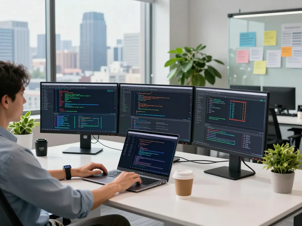 Login Five88 dashboard displayed on multiple monitors in a modern tech office setting.