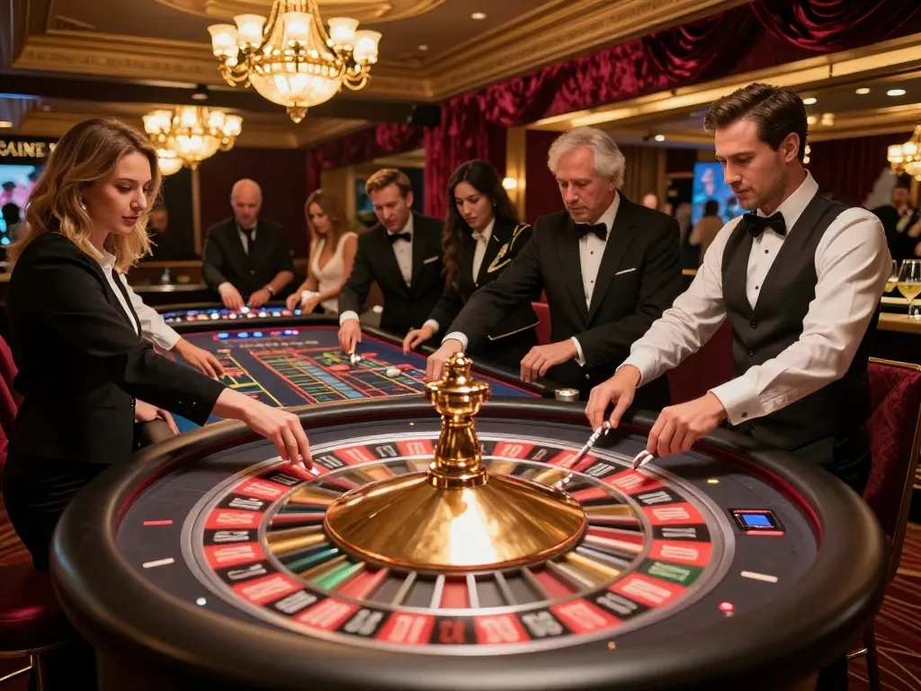 Players thrillingly engage at SC88's roulette table with a sophisticated setup