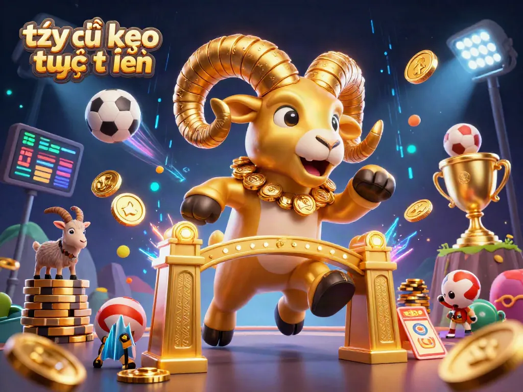 Bet on tỷ lệ kèo trực tuyến with dynamic 3D illustration showcasing sports elements.