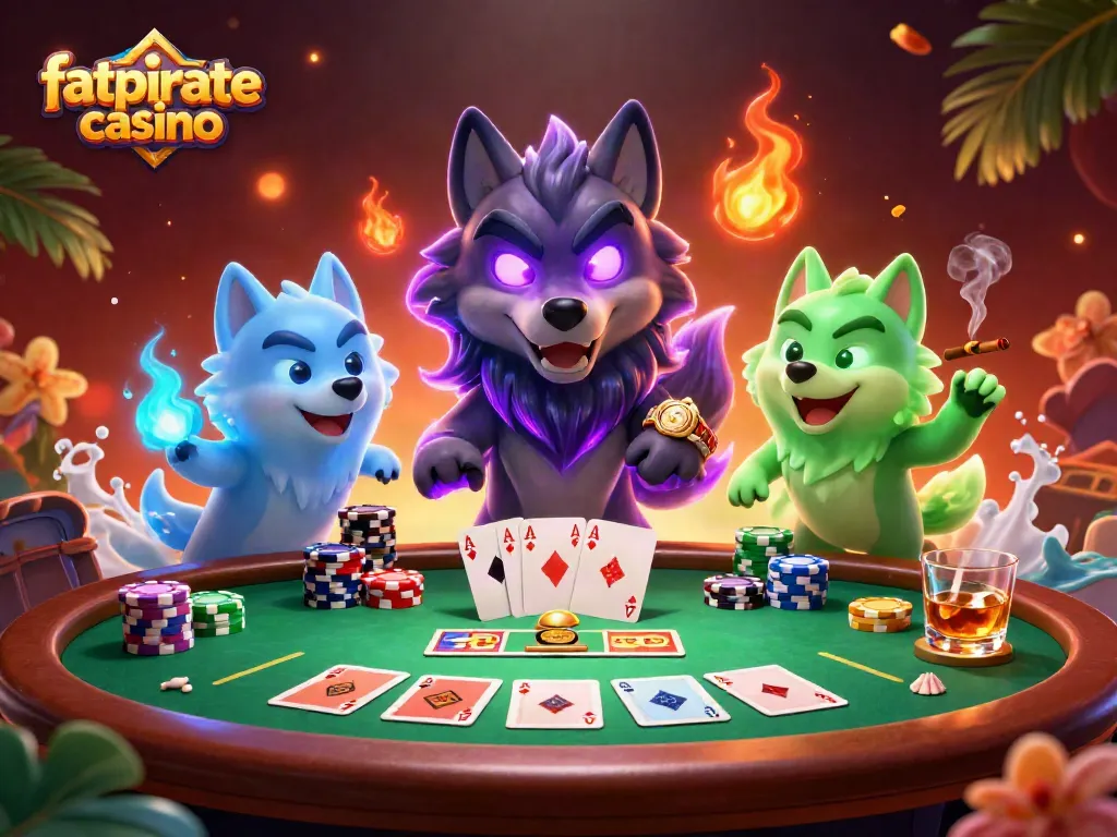 Experience the excitement of fatpirate casino with engaging poker action and vibrant scene.