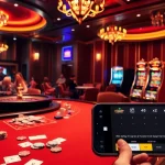 Engaging in an exciting poker game at https://lucky88qq.com/, surrounded by luxury casino elements.