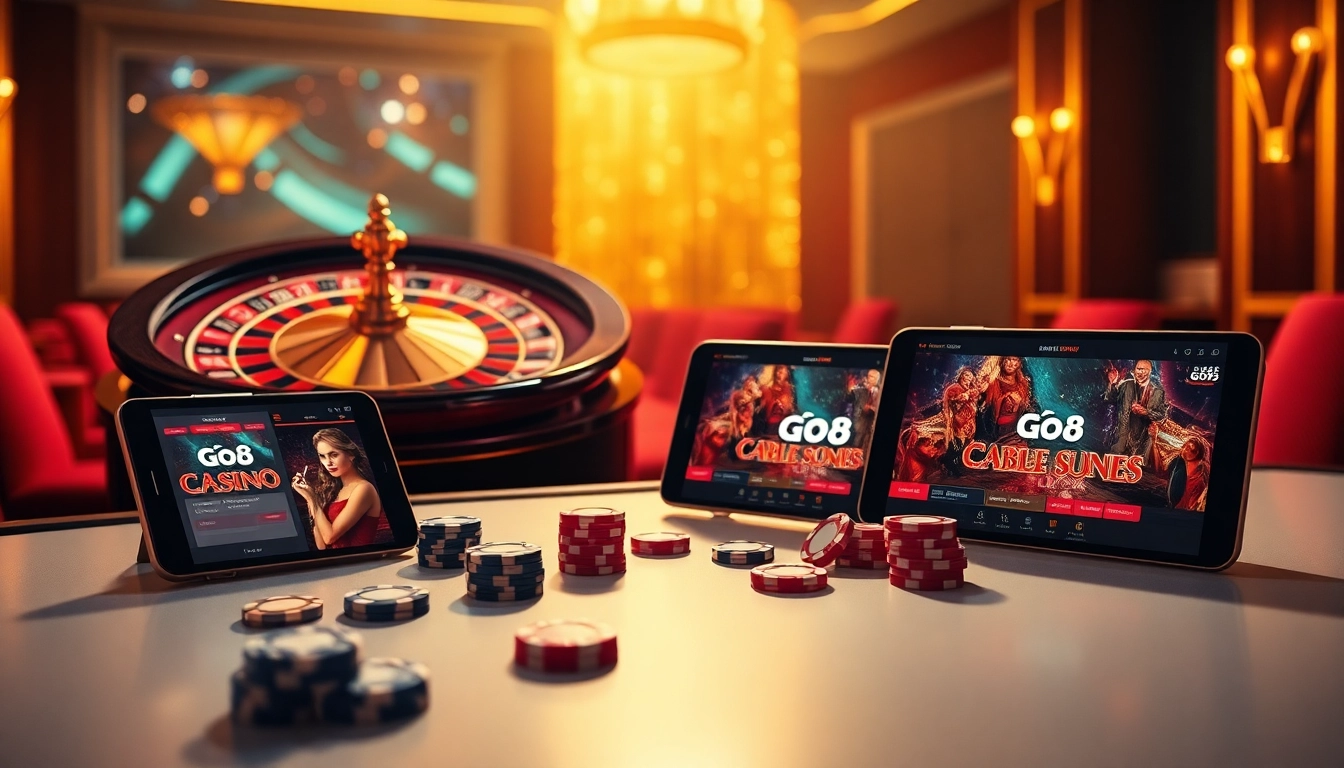 Players enjoying classic games on the Go8 online platform with vibrant casino elements.