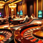 Exciting gambling action at Jun88's vibrant casino, showcasing live games and poker chips.