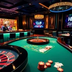 Action-packed gaming scene at Hit club with poker chips and roulette wheel.