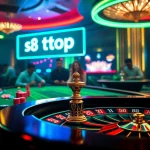 Experience thrilling gambling action at s8 top casino, featuring cards and chips in an elegant setting.