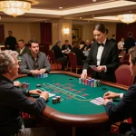 Experience the excitement of high-stakes blackjack at vin88 com with engaged players and a professional dealer in a luxurious casino.
