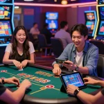 Engaging online gaming atmosphere at TRANG CHỦ MMOO, showcasing players enjoying diverse games in a vibrant virtual casino.