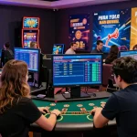 Engaging scene of TRANG CHỦ LC88 online gambling with enthusiastic players at a virtual casino