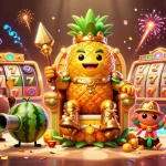 Experience the vibrant excitement of 789bet with a dynamic casino illustration featuring slots and a tropical king.