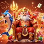 Spin Boss celebrates with a vibrant casino scene, featuring Neptune and dynamic lucky symbols.