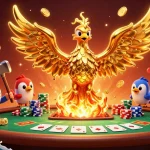 Aureon Casino offers immersive gaming with a dynamic phoenix and poker scene bursting with excitement.