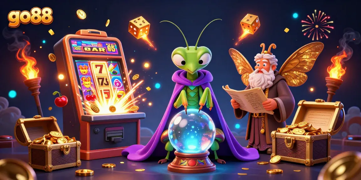 Experience excitement at go88 with the dynamic slot machine bursting with coins and vibrant game elements.