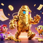 qs88ae showcases vibrant lottery elements in a dynamic 3D casino illustration.