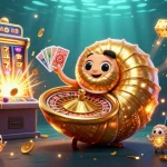 Engage with nhà cái QS88 in this vibrant casino scene featuring the giant nautilus and golden games.
