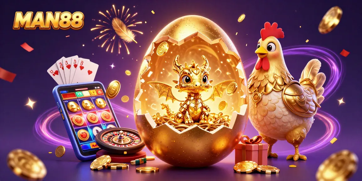 Engage in thrilling wins with MAN88 and discover golden rewards in a lavish casino scene.
