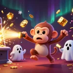 Join the excitement with MAN88 as a mischievous monkey juggles casino treasures in a haunted casino.