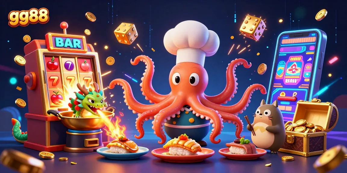 Experience the excitement of gg88 with a vibrant 3D casino illustration featuring dynamic characters and gaming elements.