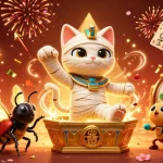 Experience the thrill of gaming at xo88 with vibrant casino imagery including a mummy cat and slot reels.